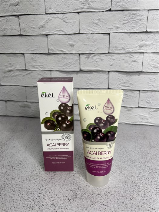 Ekel Acai Berry Natural Clean Peeling Gel - Пилинг-скатка для лица с экстрактом ягод асаи a3ec1c07-50bb-4da4-91f2-a470061bb6aa - фото 15627