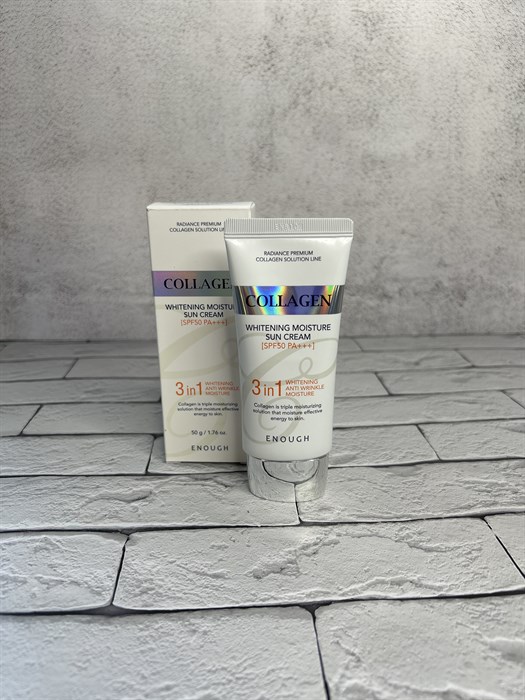 Enough Collagen Whitening Moisture Sun Cream SPF50 PA+++ Осветляющий увлажняющий солнцезащитный крем с коллагеном 65b892f1-d377-4a47-b687-f0f2f49957ac - фото 15644