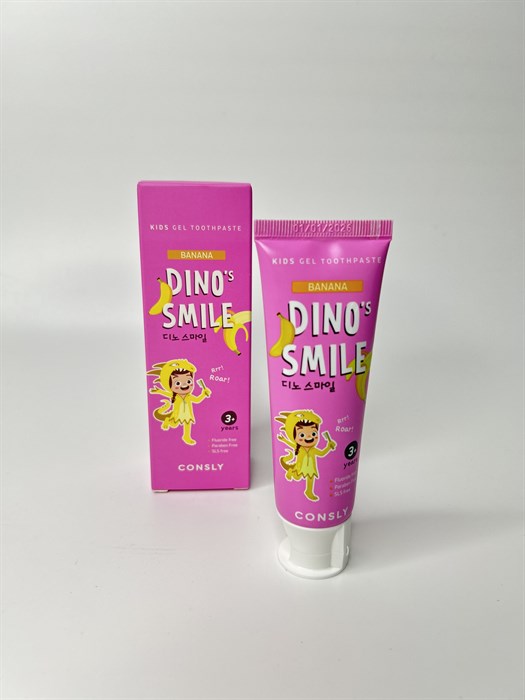 Гелевая зубная паста с ксилитом и вкусом банана Consly Dino’s Smile Kids Gel Toothpaste Banana 00170 - фото 16612