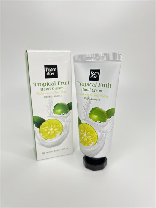 Крем для рук с экстрактом каламанси FarmStay Tropical Fruit Hand Cream Calamansi & Shea Butter 00094 - фото 17697