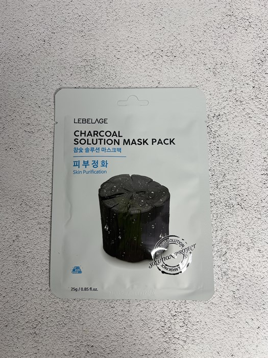 Маска тканевая с древесным углем Lebelage Charcoal Solution Mask Pack efd7a672-10cb-4c55-9686-d814a8a8ec07 - фото 18046