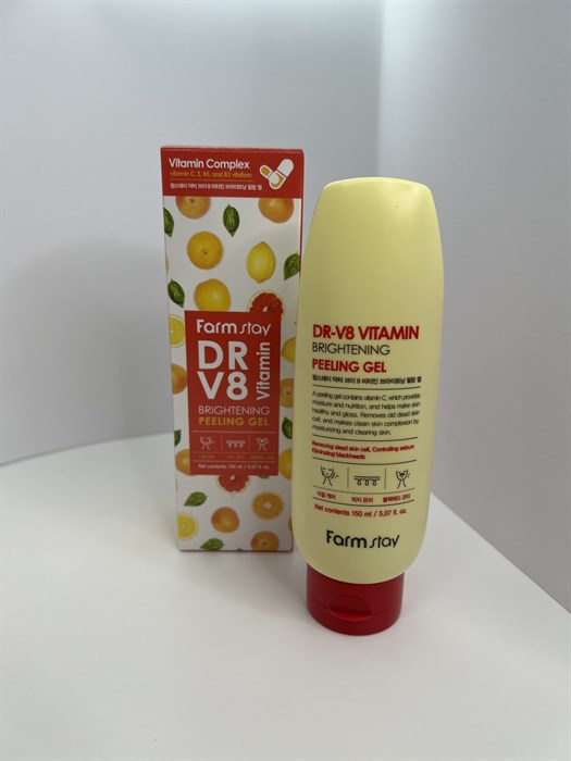 Пилинг гель с комплексом витаминов FarmStay Dr-V8 Vitamin Brightening Peeling Gel 2014a6a9-1b9b-4ab8-bfd0-00053ab0b78e - фото 19052