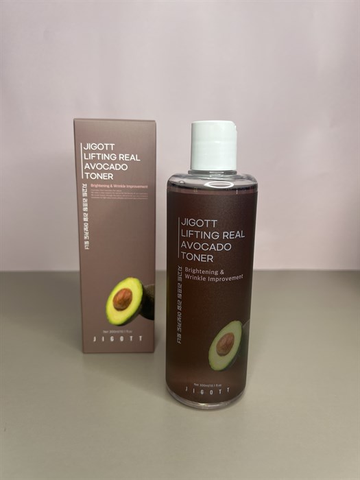 Подтягивающий тонер для лица с маслом авокадо Jigott Lifting real Avocado Toner 300ml 00028 - фото 19223