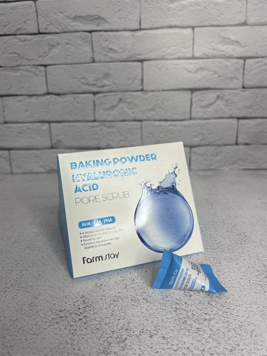 Скраб в пирамидке c гиалуроном и кислотами FarmStay Baking Powder Hyaluronic Pore Scrub Aha-Bha-Pha 7a076676-f2c4-4bd1-9fdc-aab16c8f1c4f - фото 19539