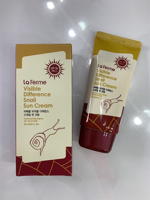 Солнцезащитный крем для лица с муцином Улитки Farmstay La Ferme Visible difference snail sun cream SPF 50+/PA+++ bfdeee19-ce0b-4cde-97a4-2606f6854ea8 - фото 19632