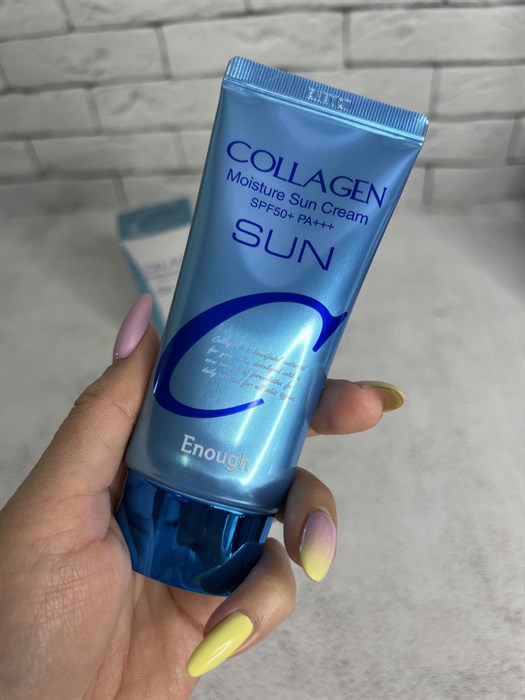 Солнцезащитный крем с коллагеном Enough Collagen Moisture Sun Cream SPF50+ PA++ 414730c2-7e3a-44f0-8a73-2fce69af8079 - фото 19650