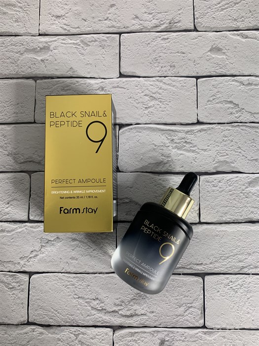 Сыворотка ампульная омолаживающая с комплексом из 9 пептидов FarmStay Black Snail & Peptide9 Perfect Ampoule ce0492b2-e11f-4b83-9ed9-5189a7eda3b1 - фото 19746