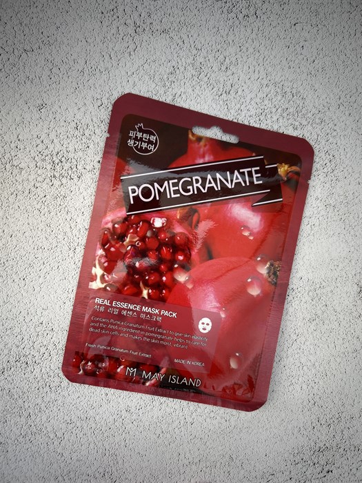 Тканевая маска для лица с гранатом May Island Essence Pomegranate Mask Pack 00248 - фото 19914