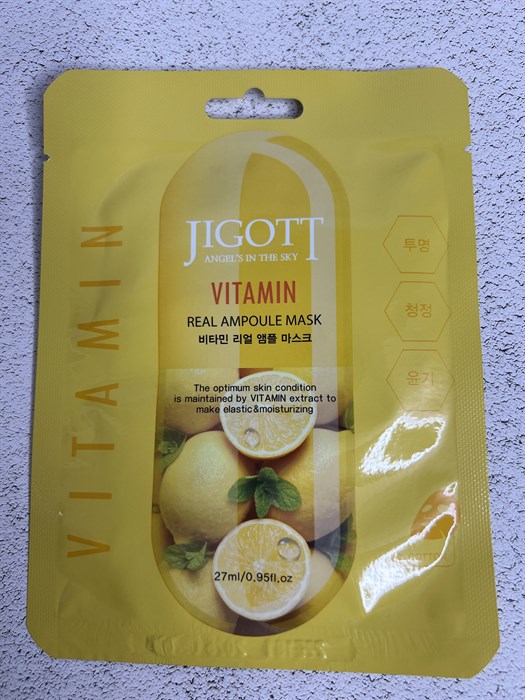 Тканевая маска с витаминами, тонизирование сияние, выравнивание тона Vitamin Real Ampoule Mask JIGOTT dc3c63d8-433f-435f-a098-aeb79366157d - фото 19955