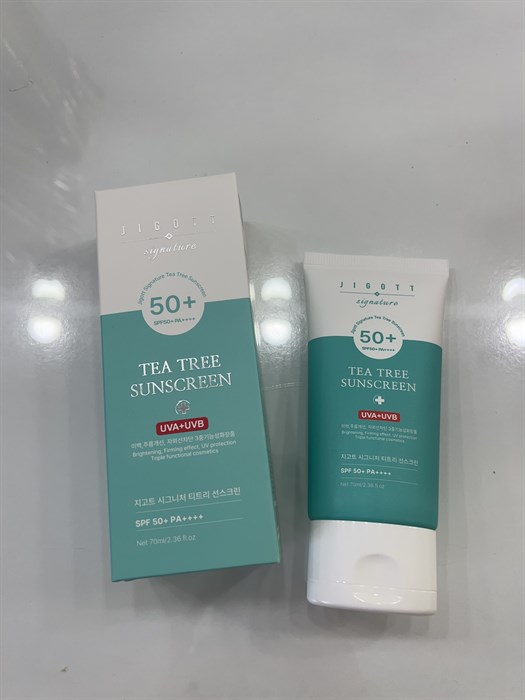 Jiggot Signature tea tree Sunscreen SPF 50+ Освежающий солнцезащитный крем 9183 - фото 21614