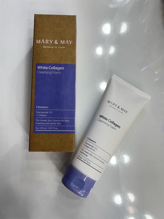 Mary&May White Collagen Cleansing Foam Пенка для умывания с коллагеном 150 мл 9288 - фото 21903